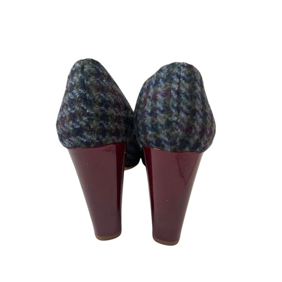 J CREW Collection Fall Wool Plaid Heels Size 9.5 - Picture 8 of 8